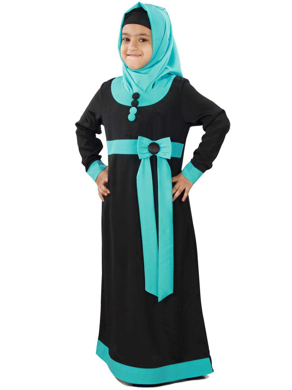 Asifa Black Crepe Kids Abaya