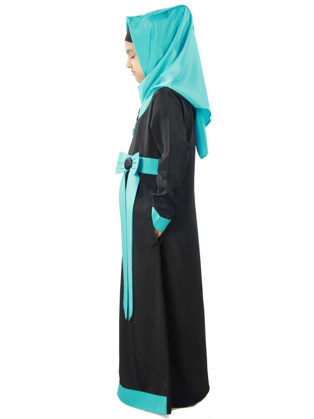 Asifa Black Crepe Kids Abaya Side