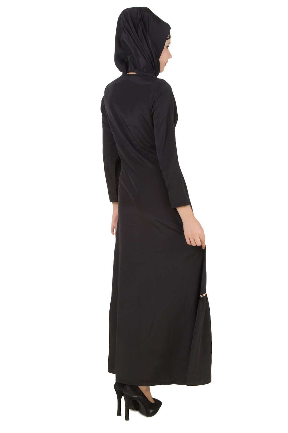 Fathima Black Nida Abaya Back