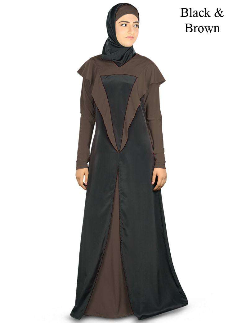 Juhainah Abaya Black & Brown