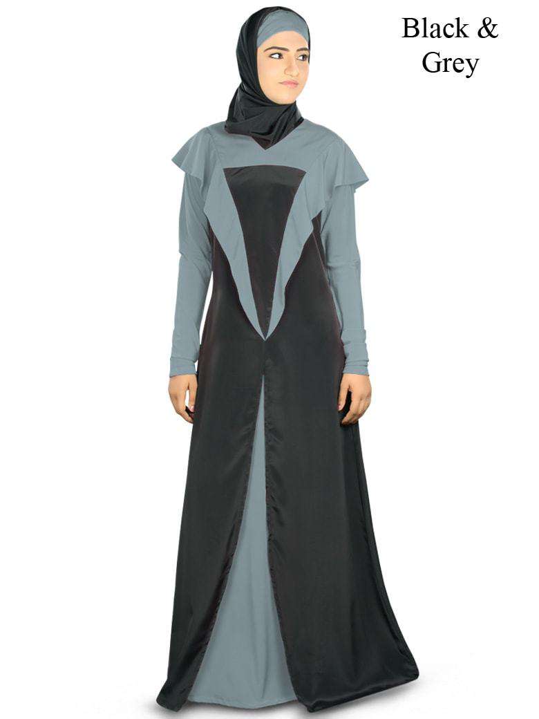 Juhainah Abaya Black & Grey