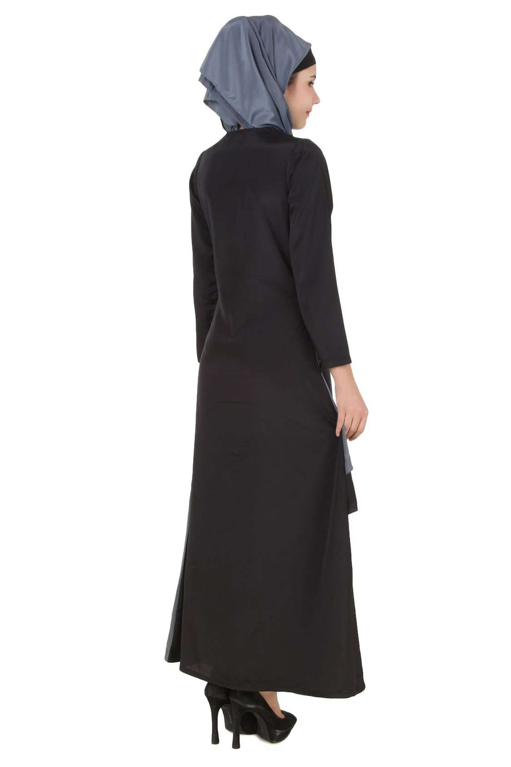 Saniyah Black-Grey Abaya