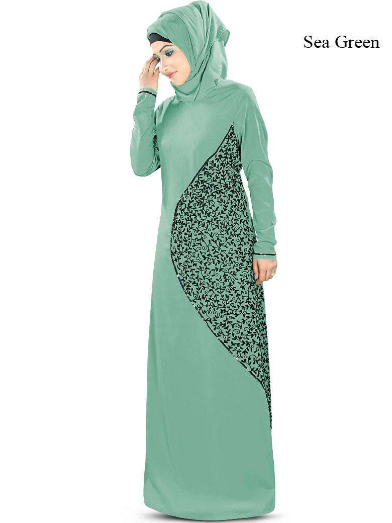 Hena Abaya Sea Green