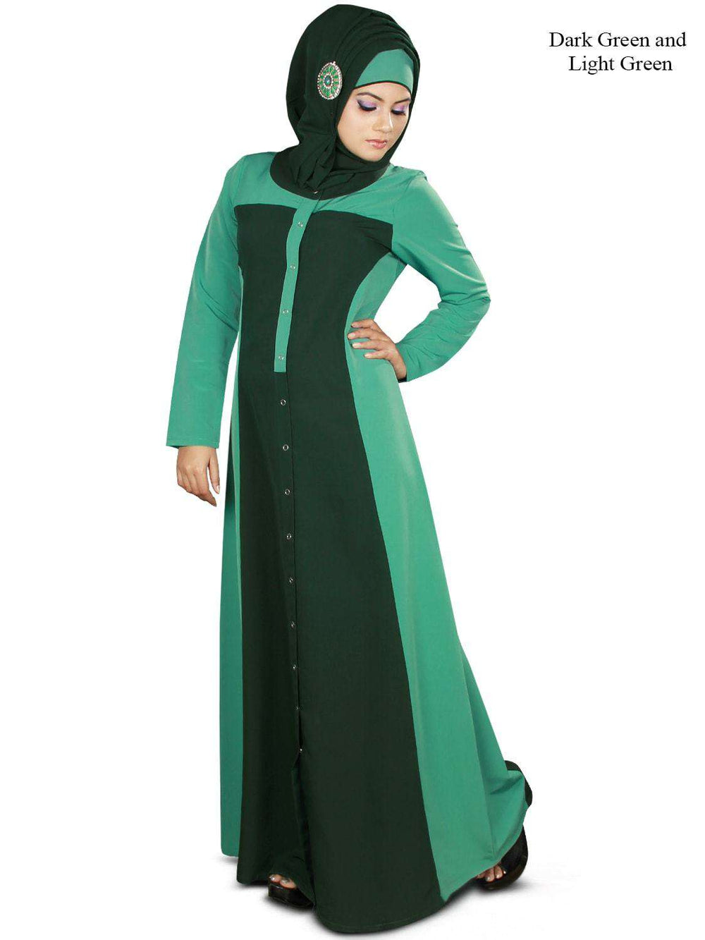 Hibah Abaya Drak Green & Light Green