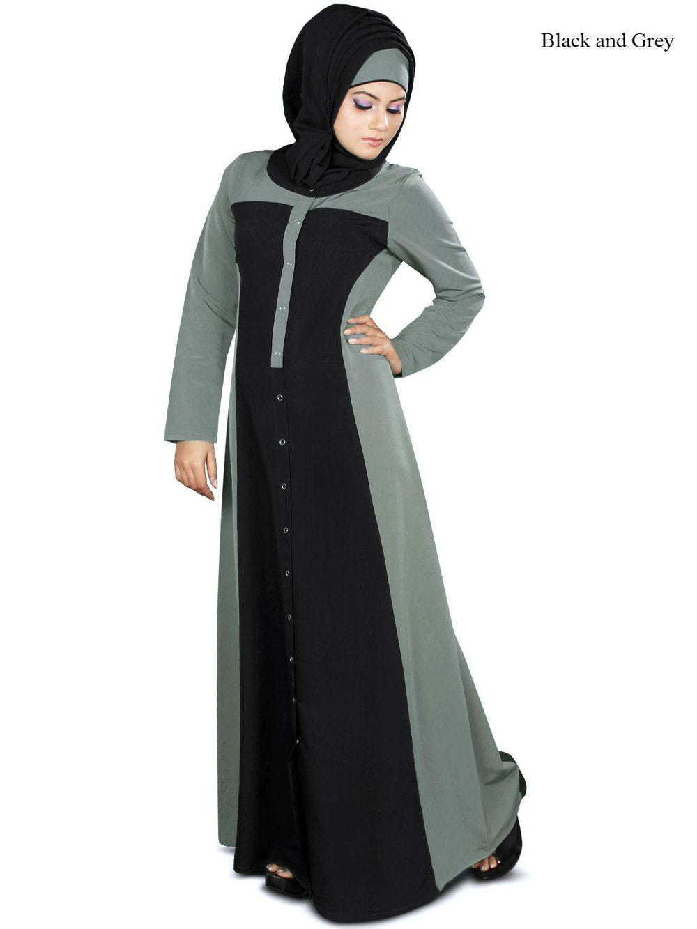 Hibah Abaya Black & Grey