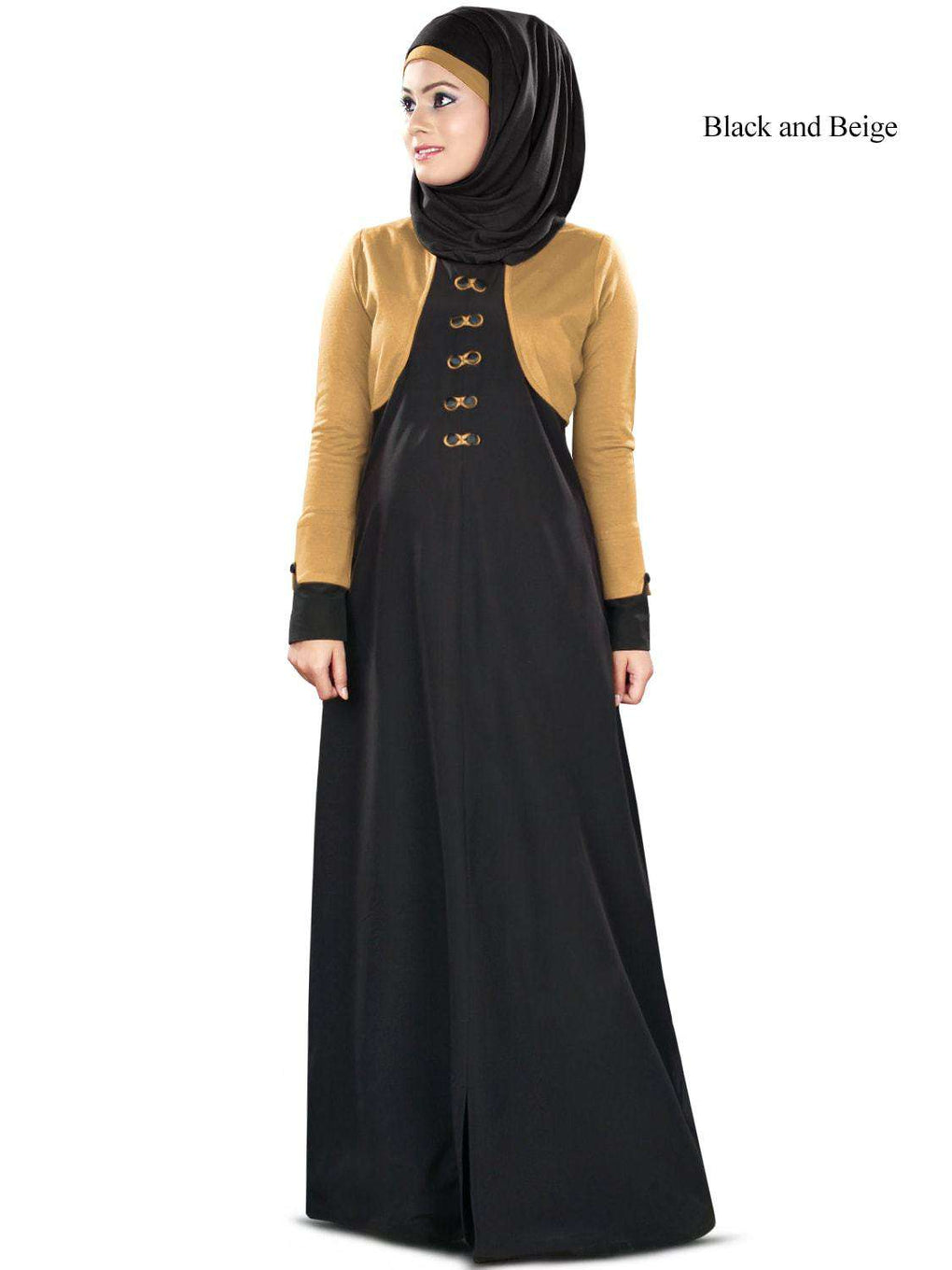 Nasifah Abaya Black & Beige