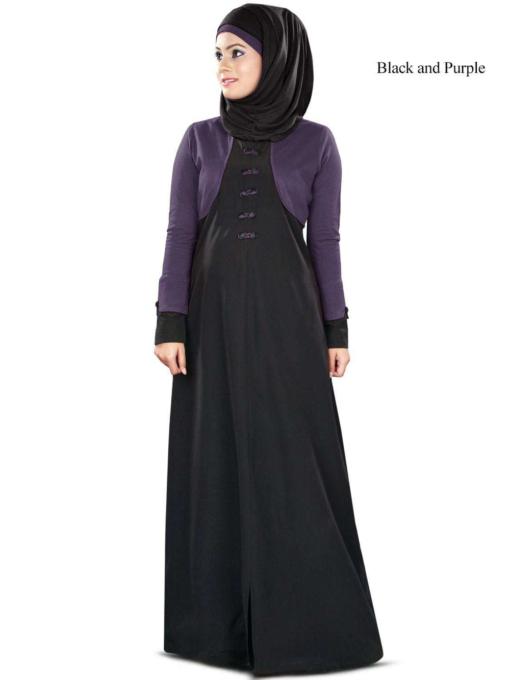 Nasifah Abaya Black & Purple