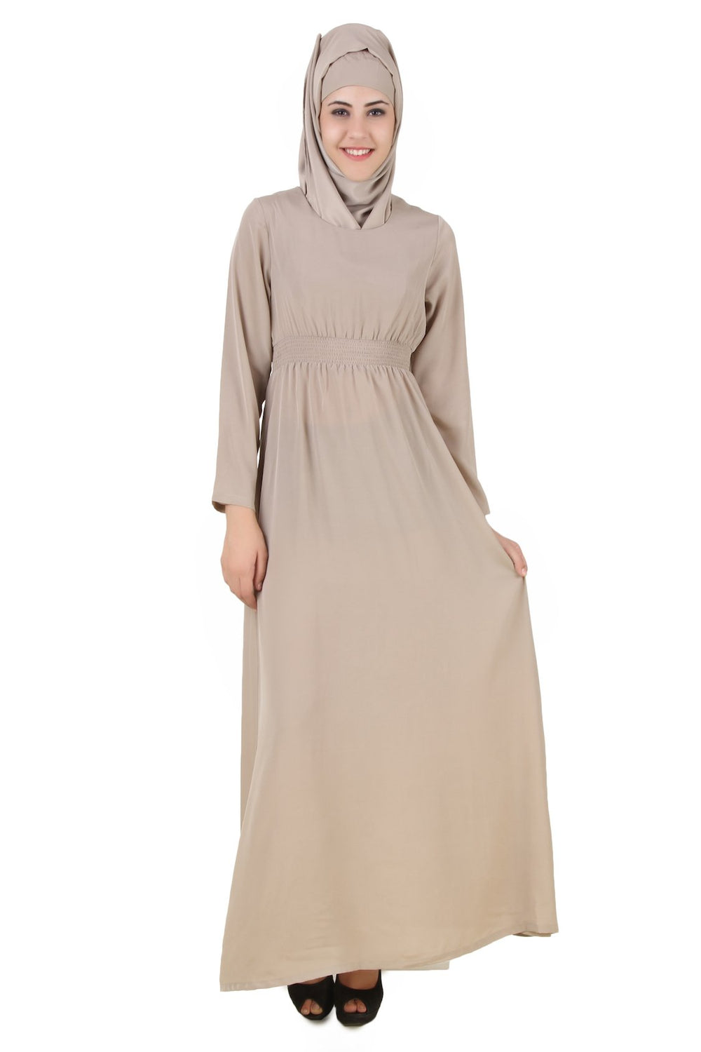 Aazeen Warm Grey Nida Abaya