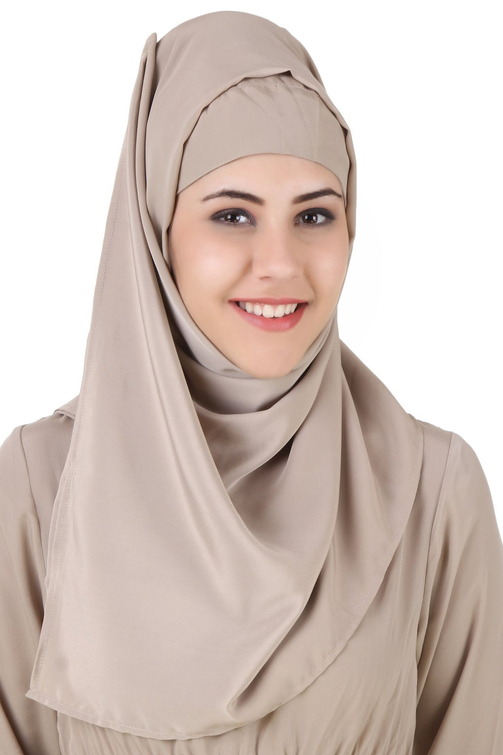 Aazeen Warm Grey Nida Abaya Design