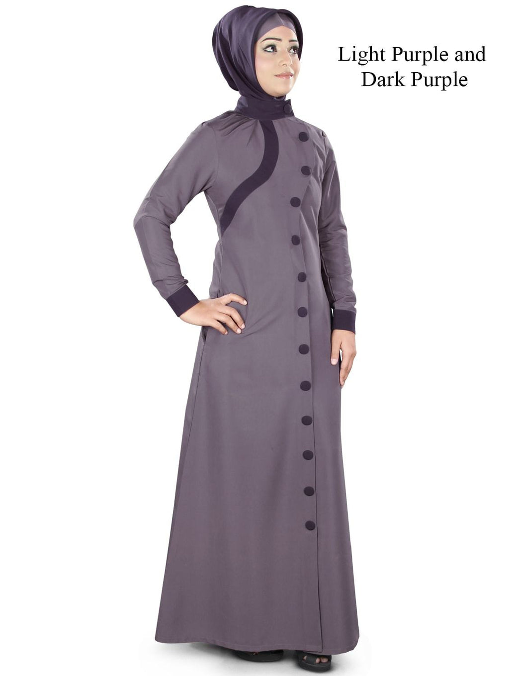 Aafiya Abaya Light Purple and Dark Purple