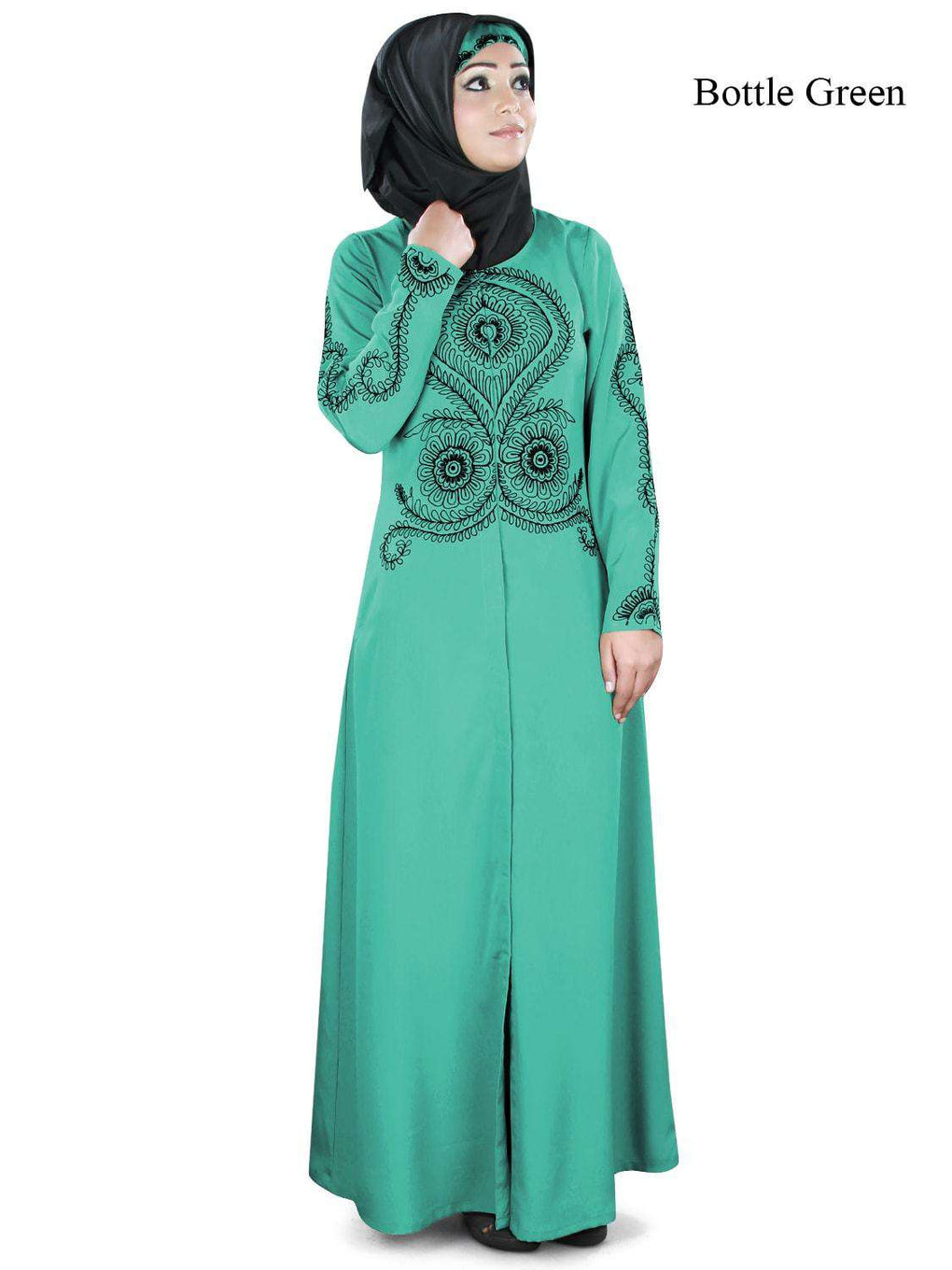 Mahnoor Abaya Bottle Green