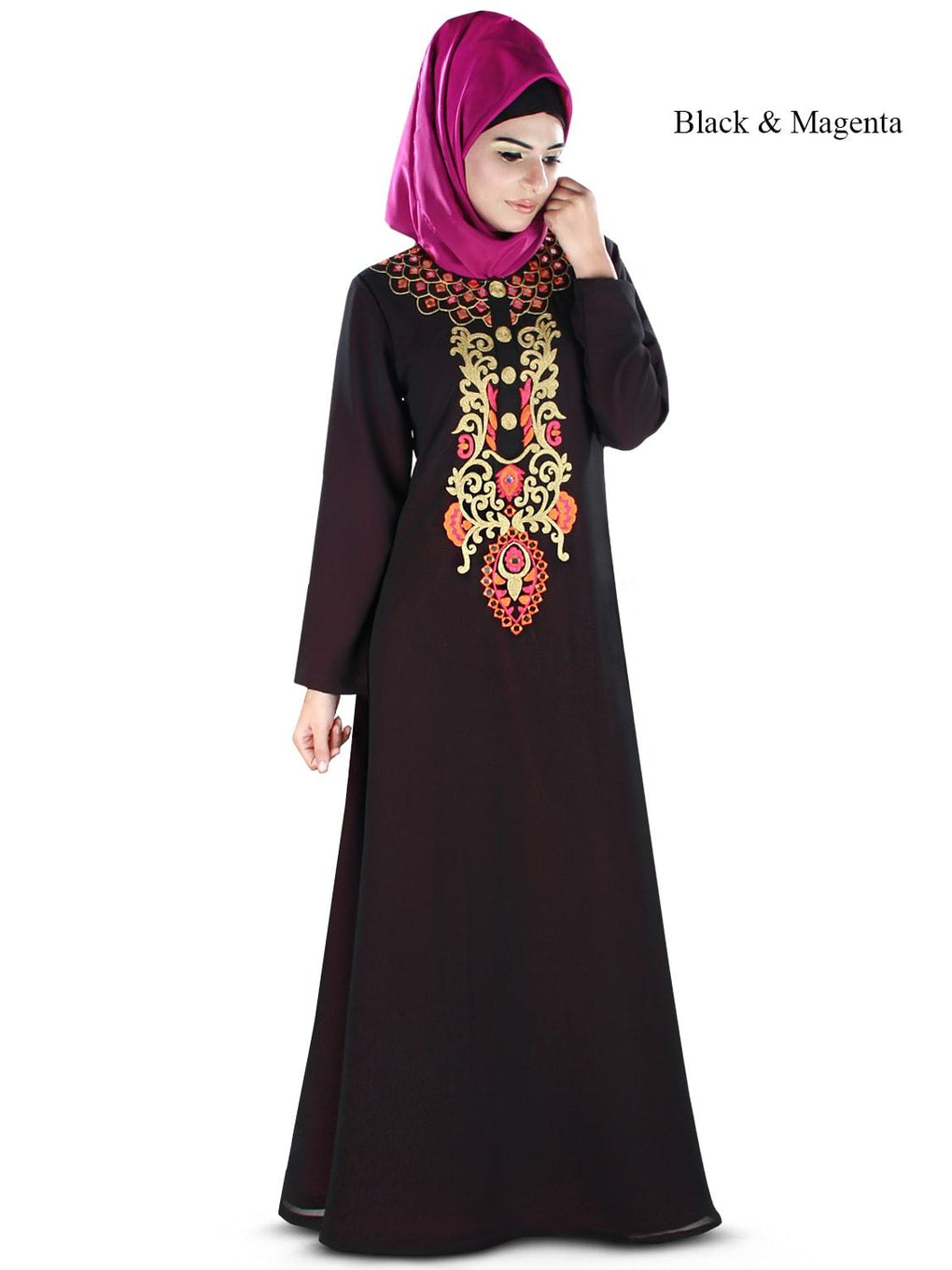 Aaleyah Abaya Balck & Magenta