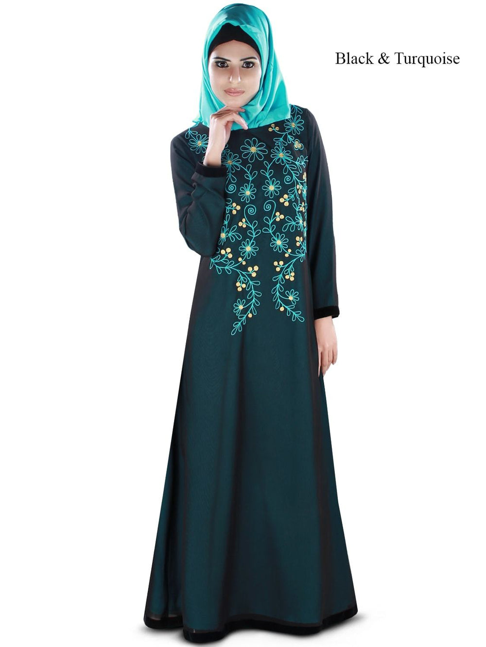 Aafreeda Abaya Blue & Turquoise