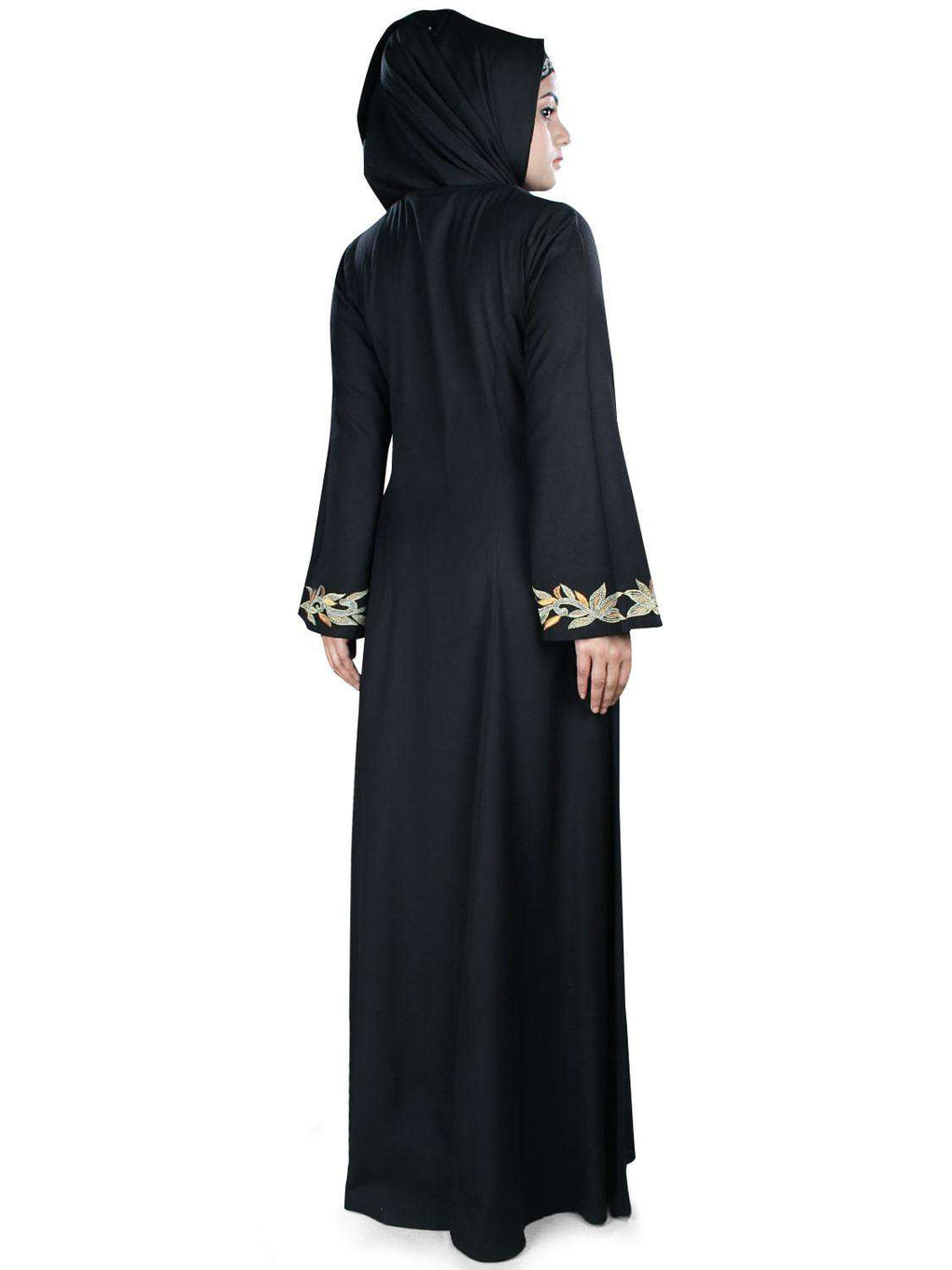 Buy Hifza Rayon Embroidered Black Abaya Online – MyBatua.com