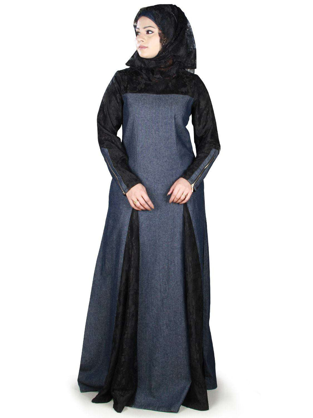 Farizah Denim Abaya Front