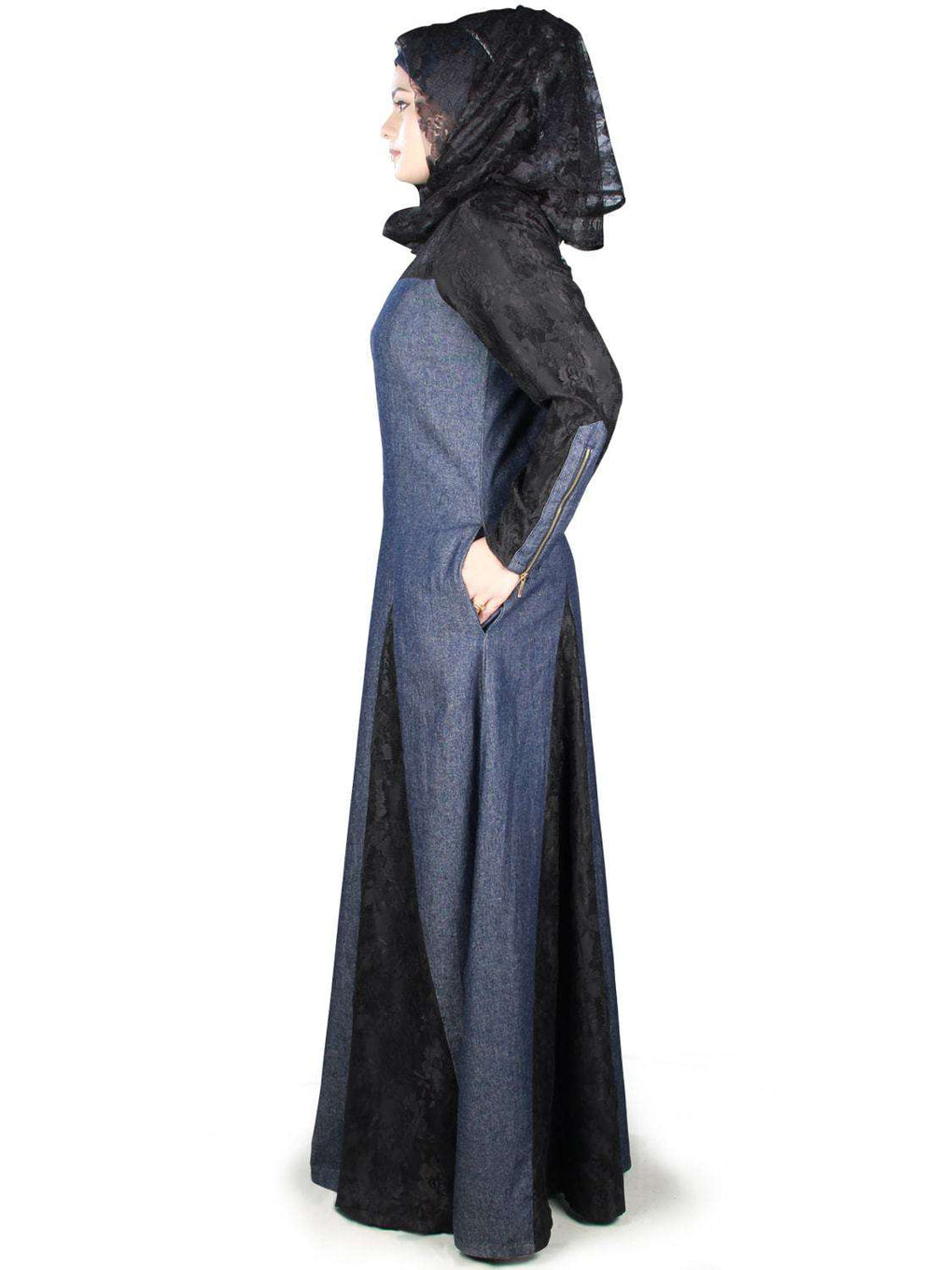 Farizah Denim Abaya Side