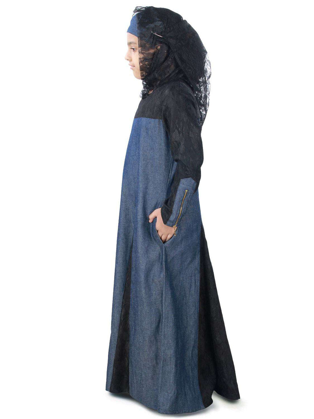 Farizah Denim Kid's Abaya Side