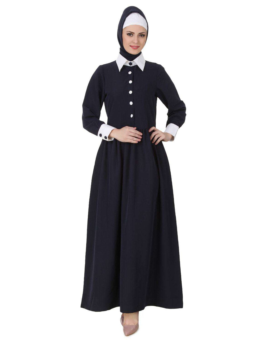 Muneerah Kashibo Navy Blue Abaya Design