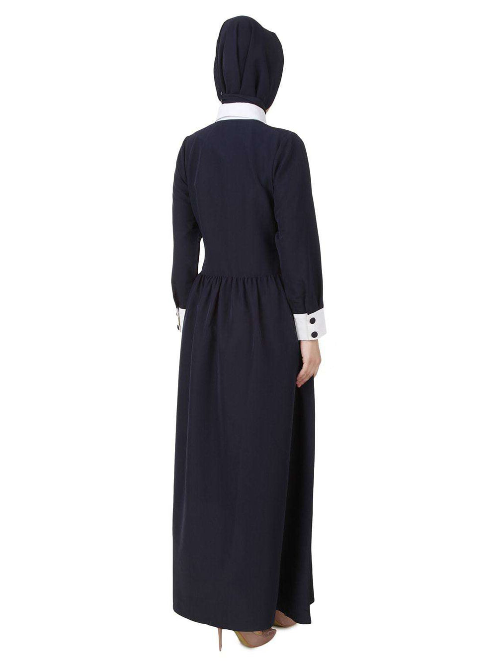 Muneerah Kashibo Navy Blue Abaya Back