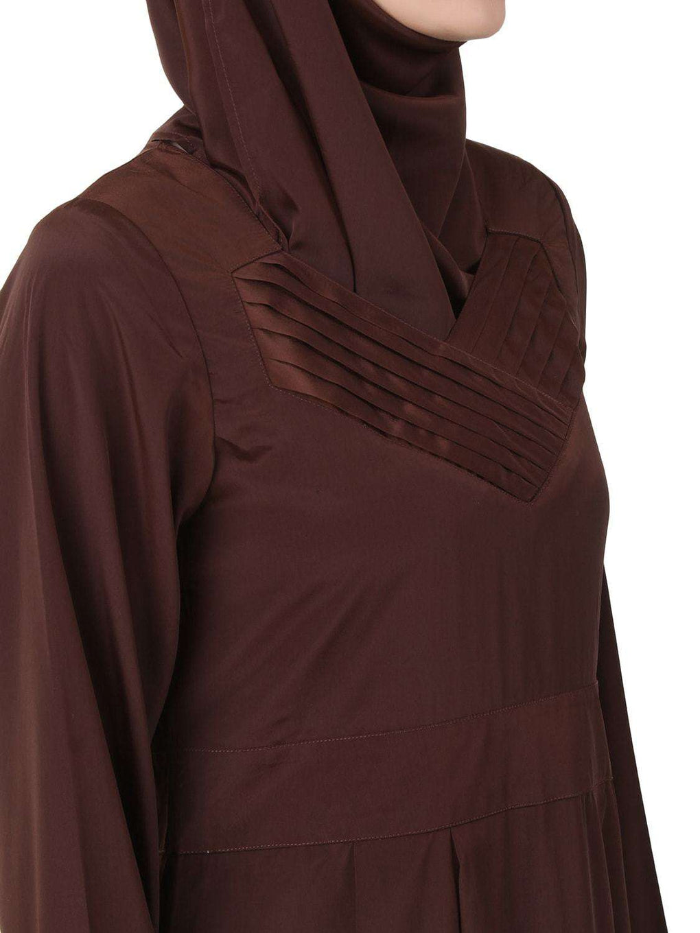 Layan Crepe Brown Abaya Design