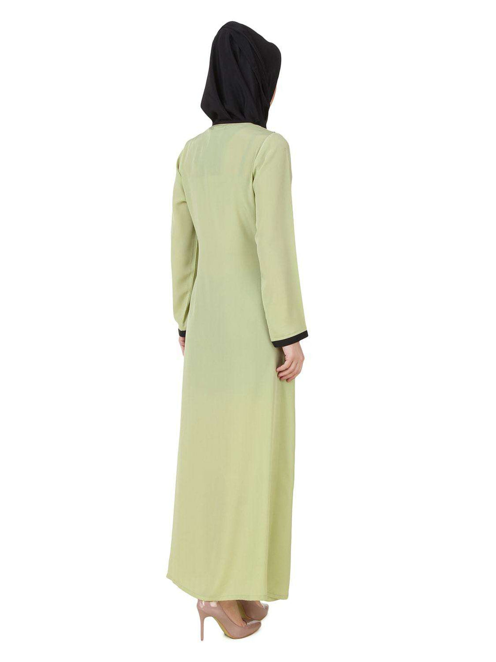 Wareesha Crepe Parrot Green Abaya