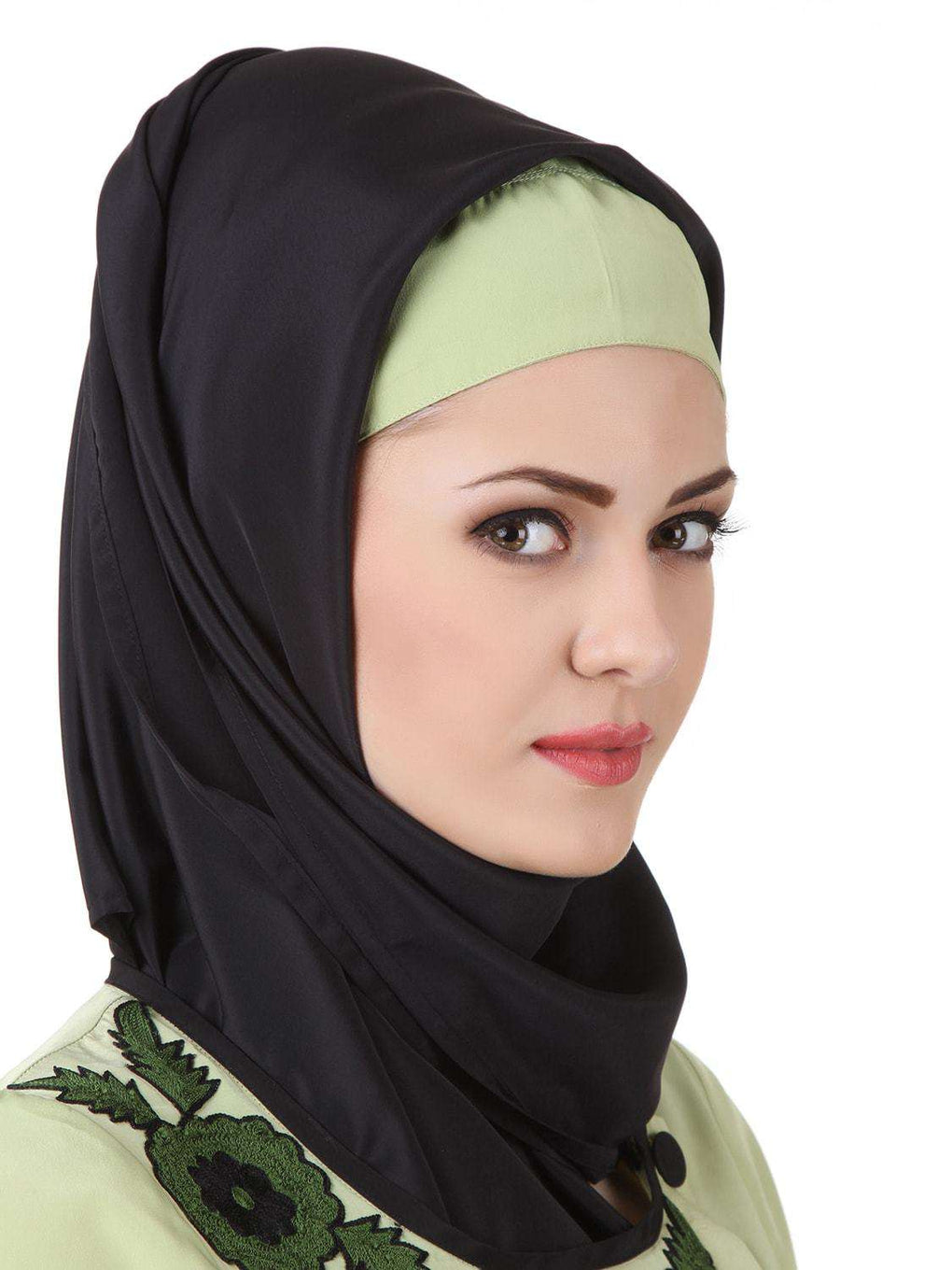 Wareesha Crepe Parrot Green Abaya