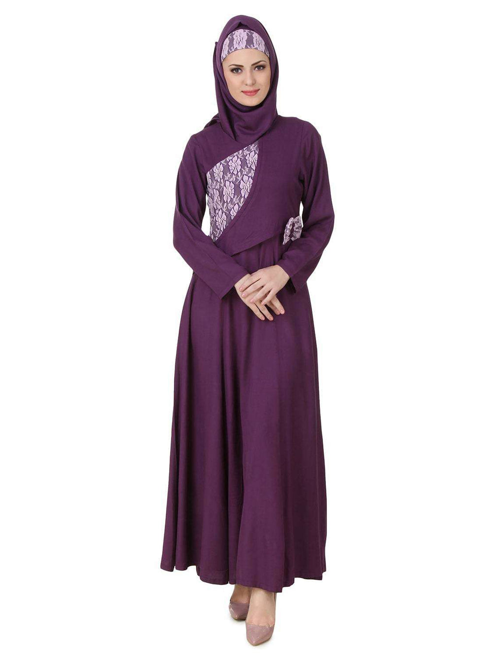 Sireen Rayon Purple Abaya