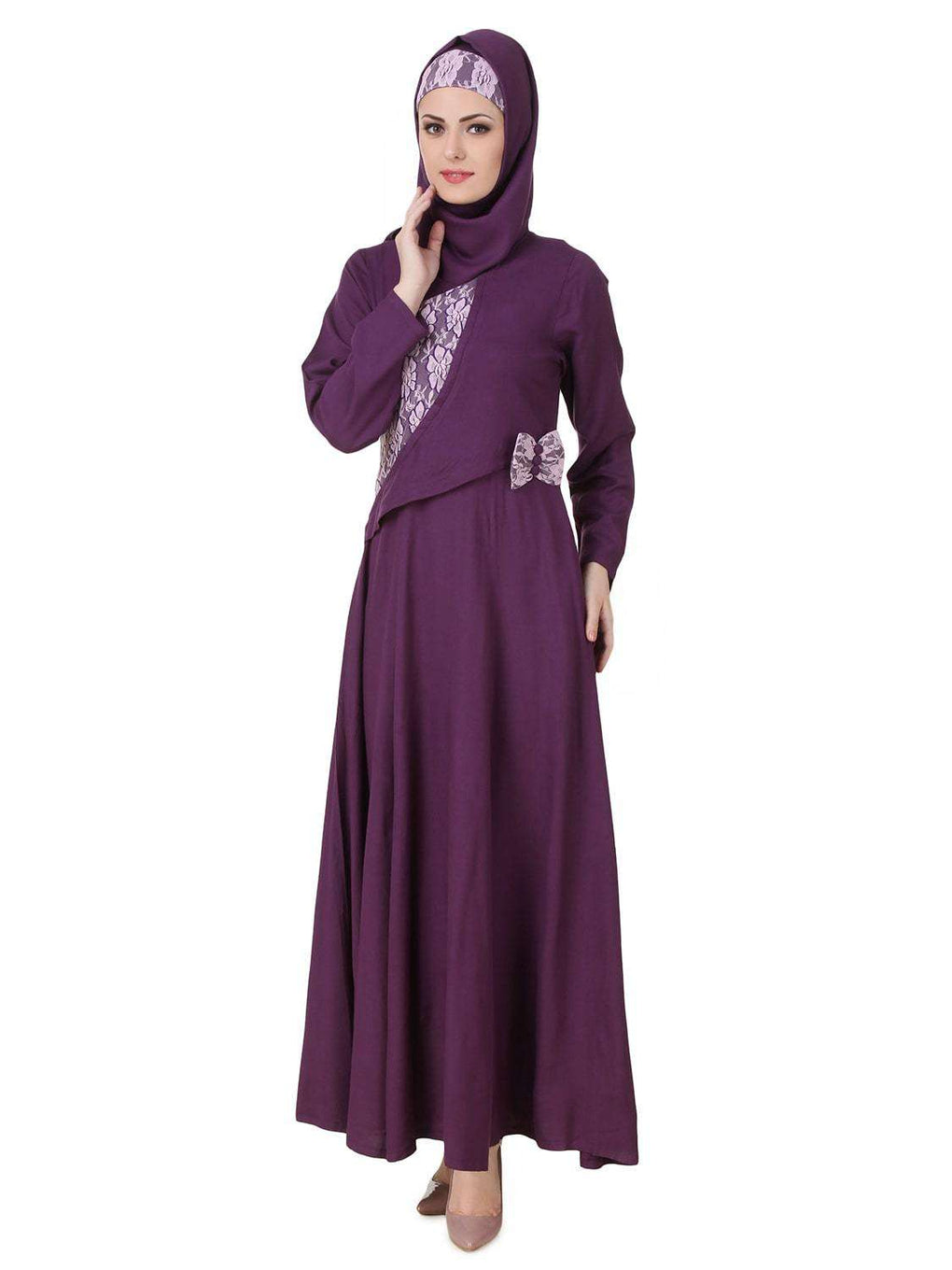 Sireen Rayon Purple Abaya