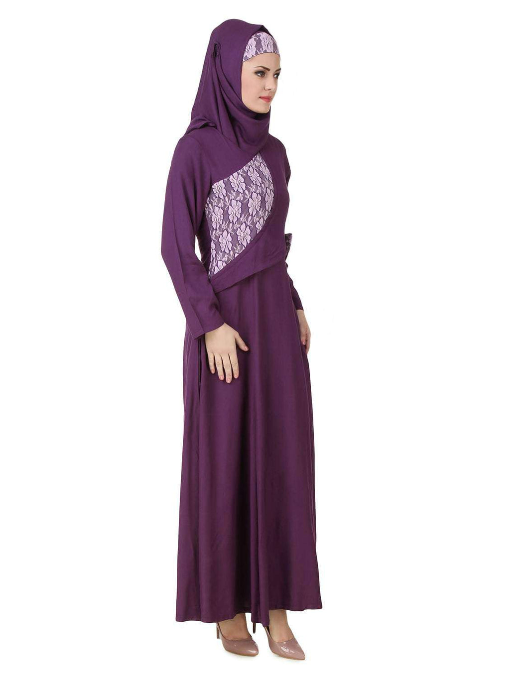 Sireen Rayon Purple Abaya