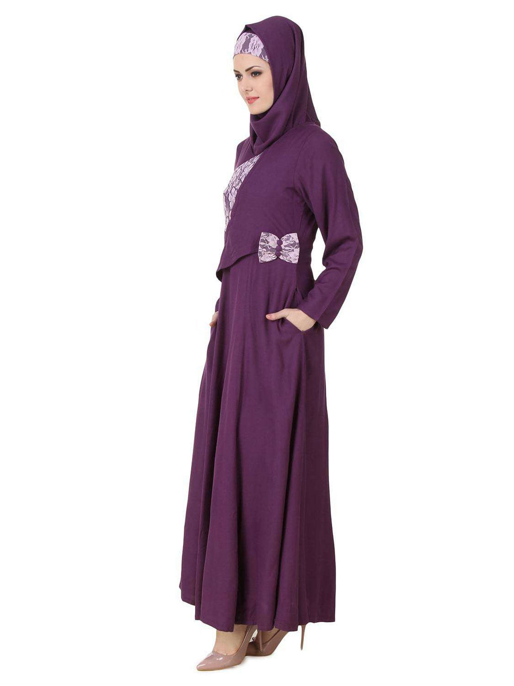 Sireen Rayon Purple Abaya