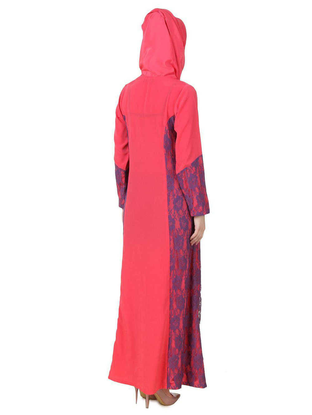 Atia Crepe Sweet Pink Abaya Back