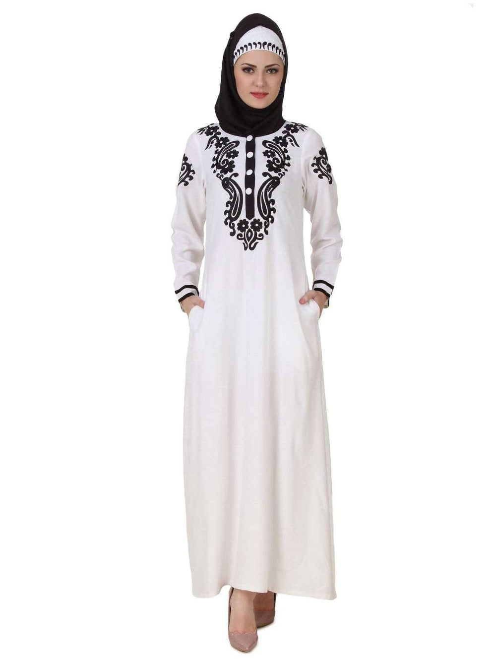 Asil Rayon White Abaya