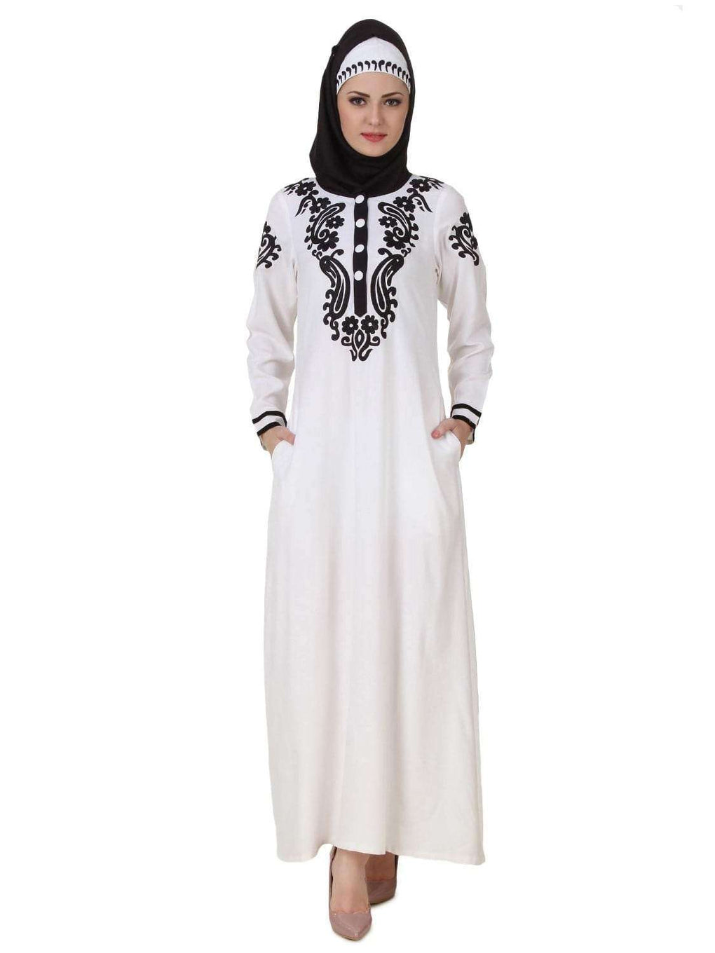 Asil Rayon White Abaya