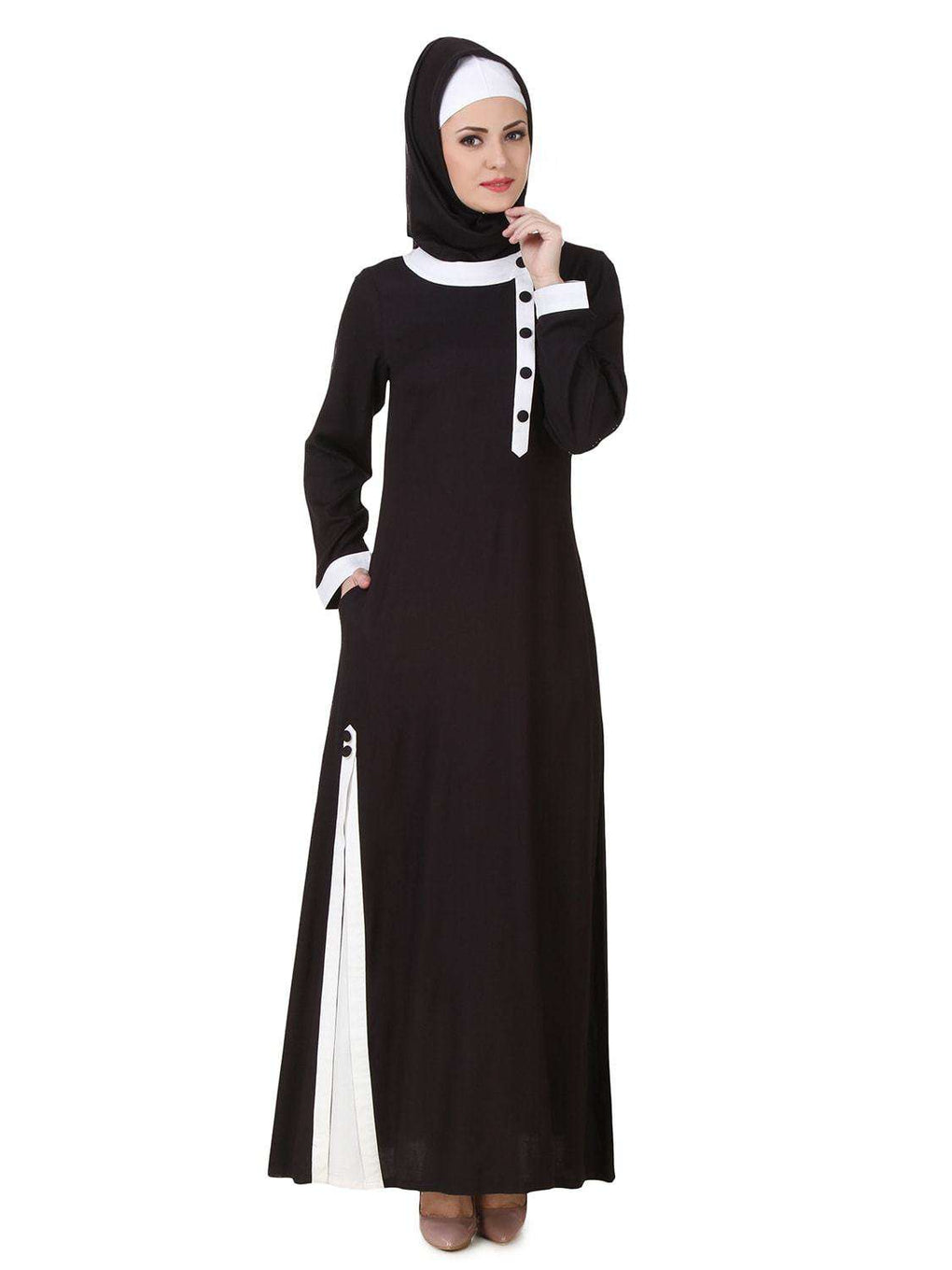 Jaza Rayon Black Abaya Front