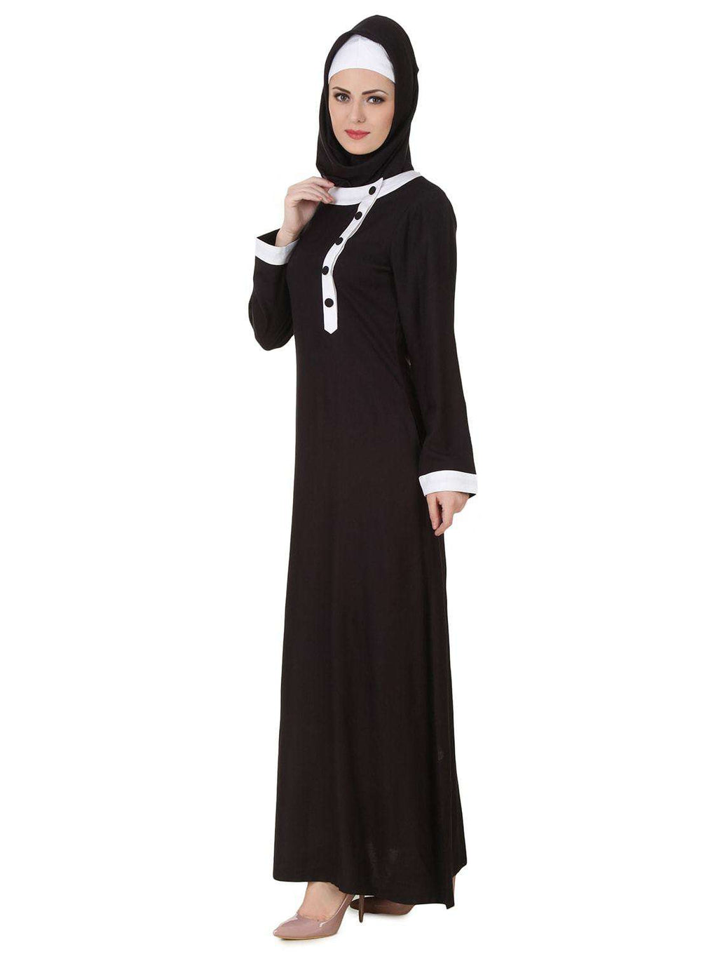 Jaza Rayon Black Abaya Side