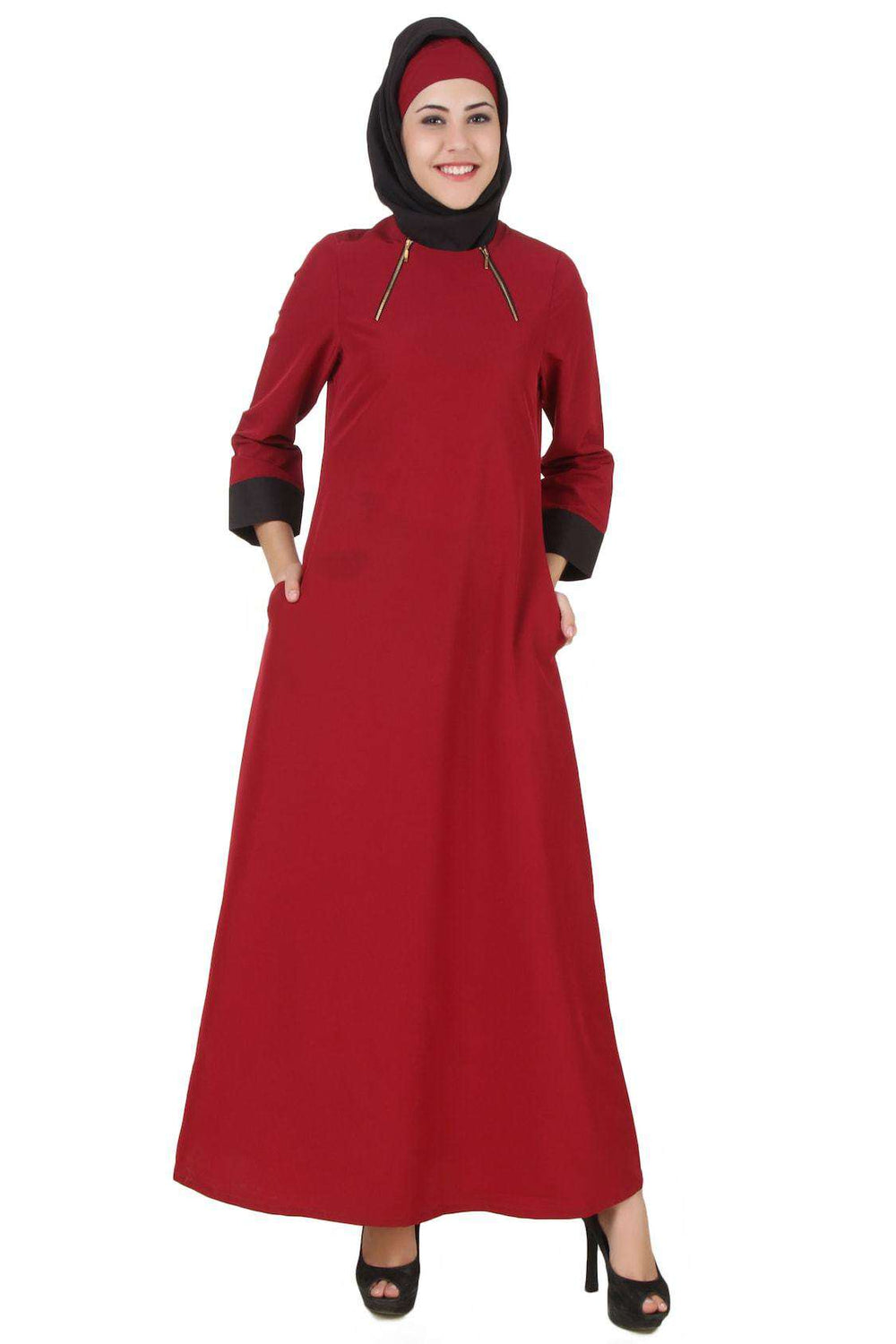 Nahleejah Maroon Kashibo Abaya