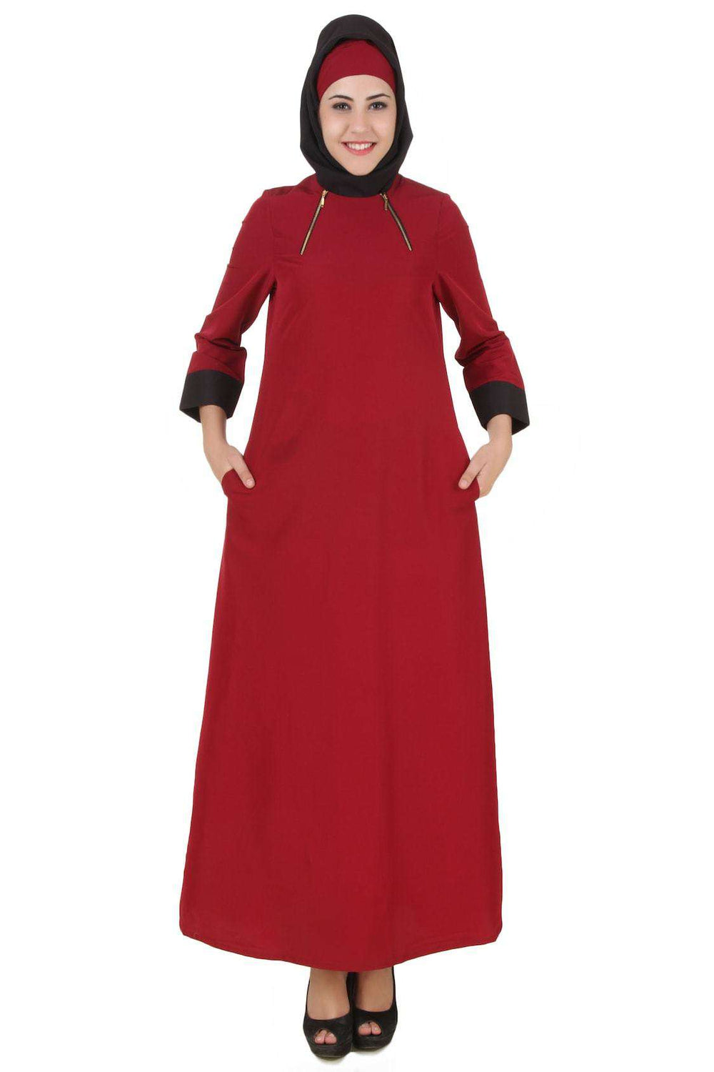 Nahleejah Maroon Kashibo Abaya