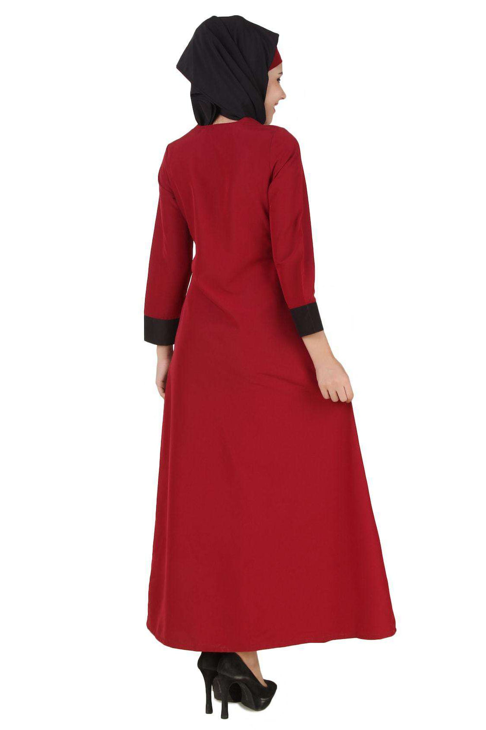 Nahleejah Maroon Kashibo Abaya Back