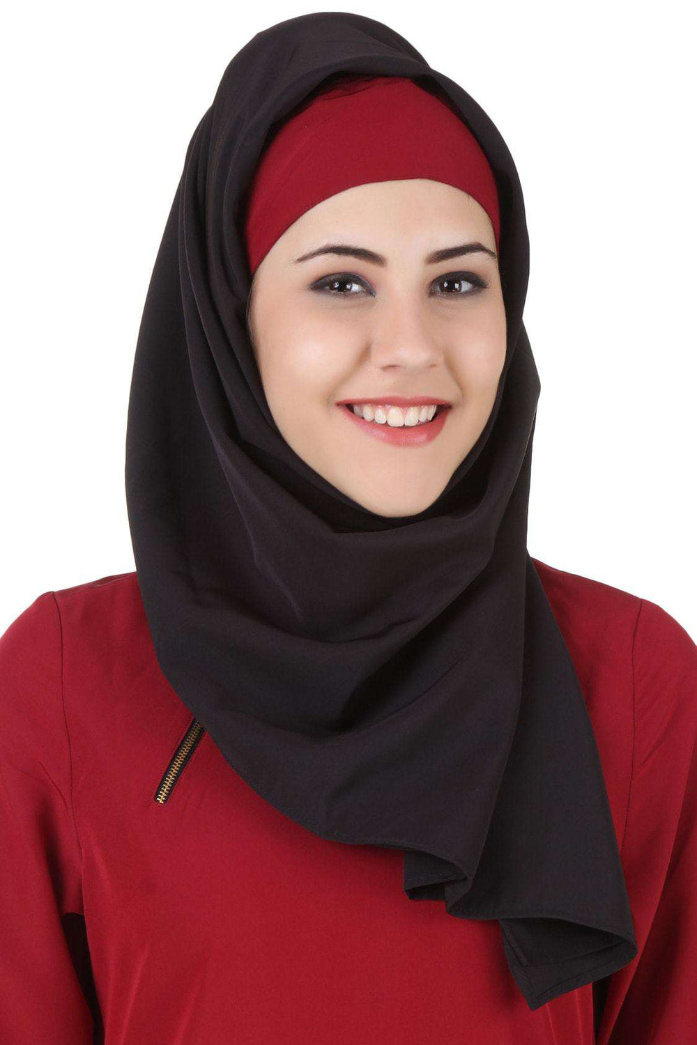 Nahleejah Maroon Kashibo Abaya Hijab