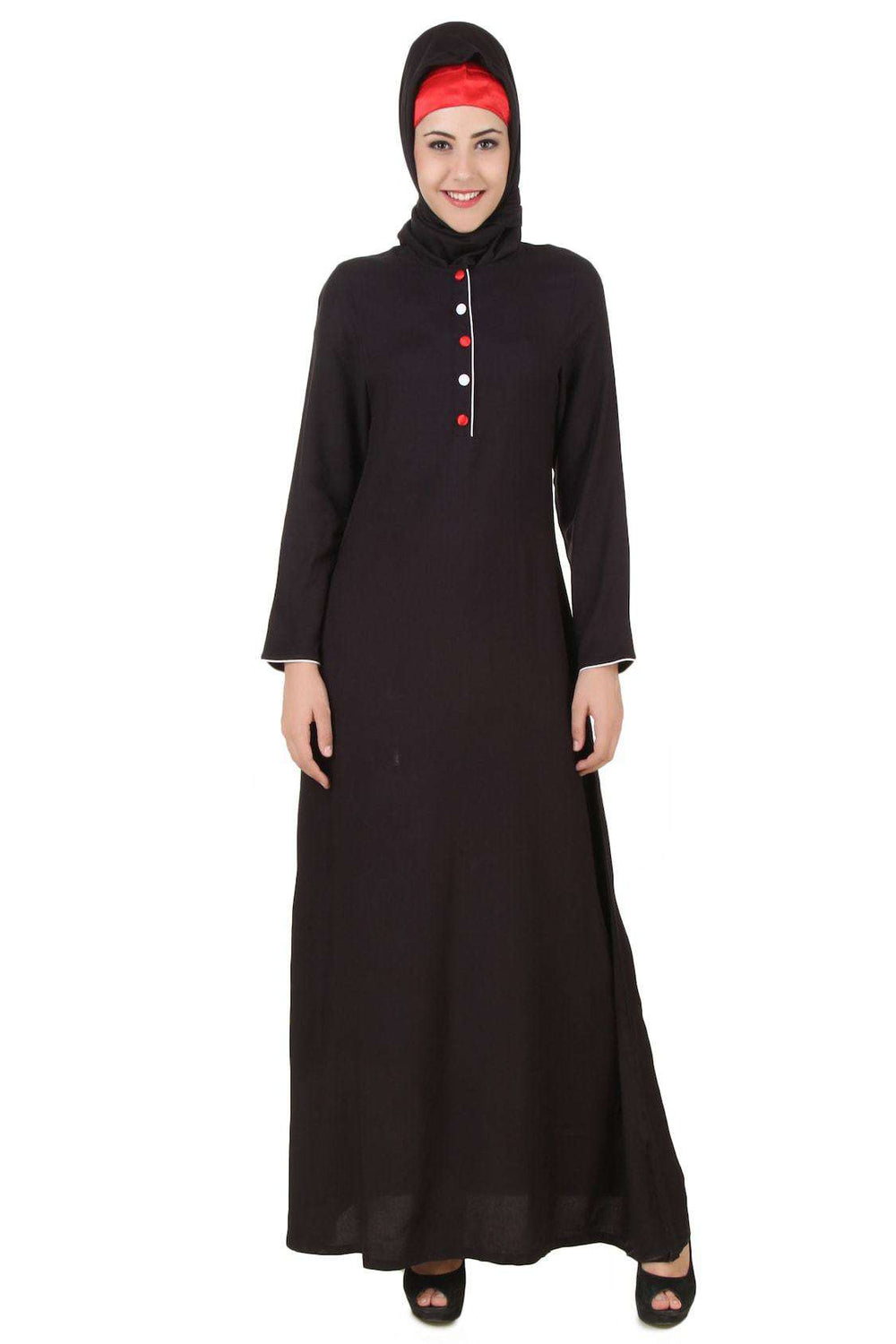 Batrisyia Black Rayon Abaya Front