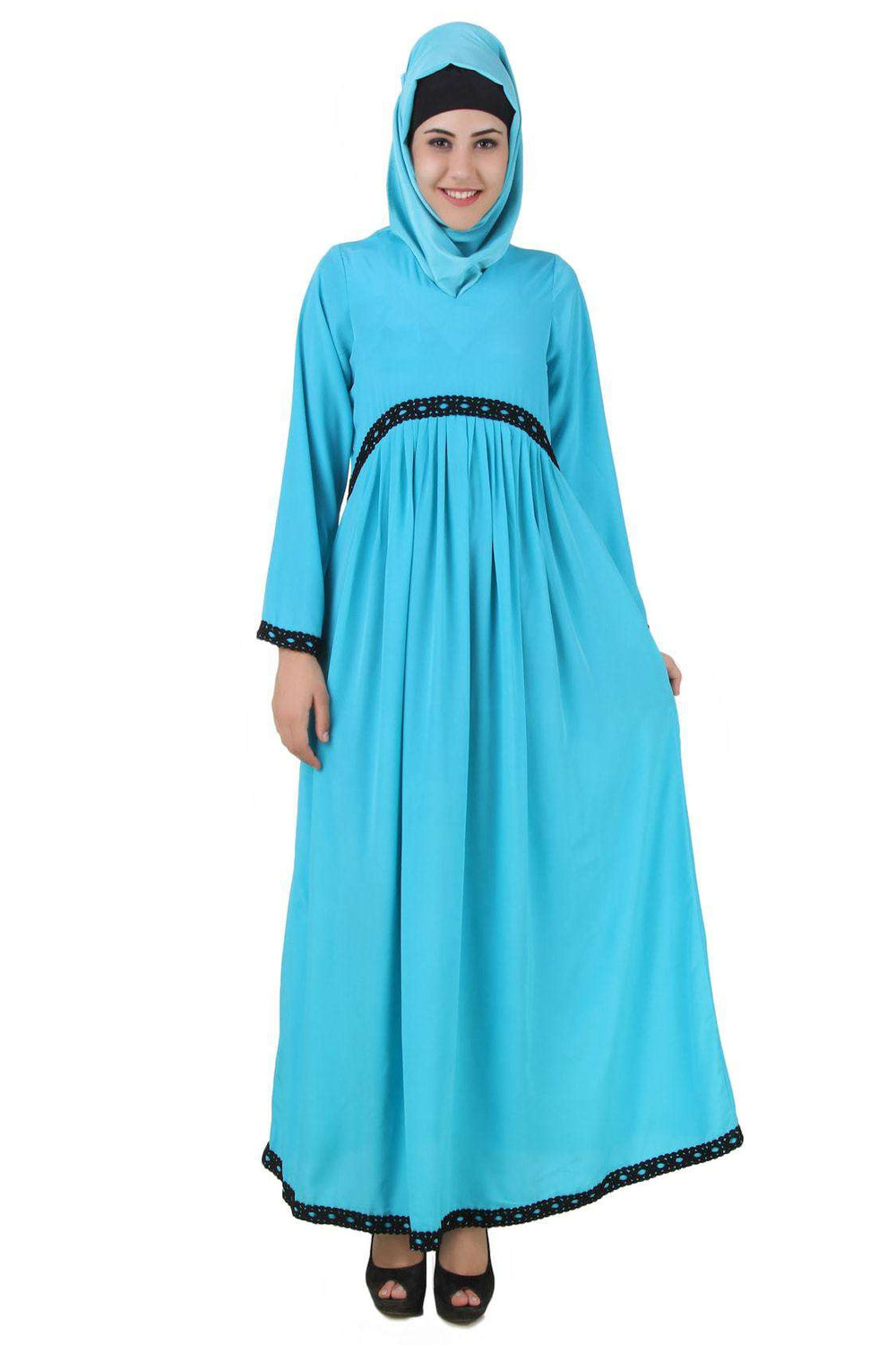 Makalah Maternity Turquoise Crepe Abaya