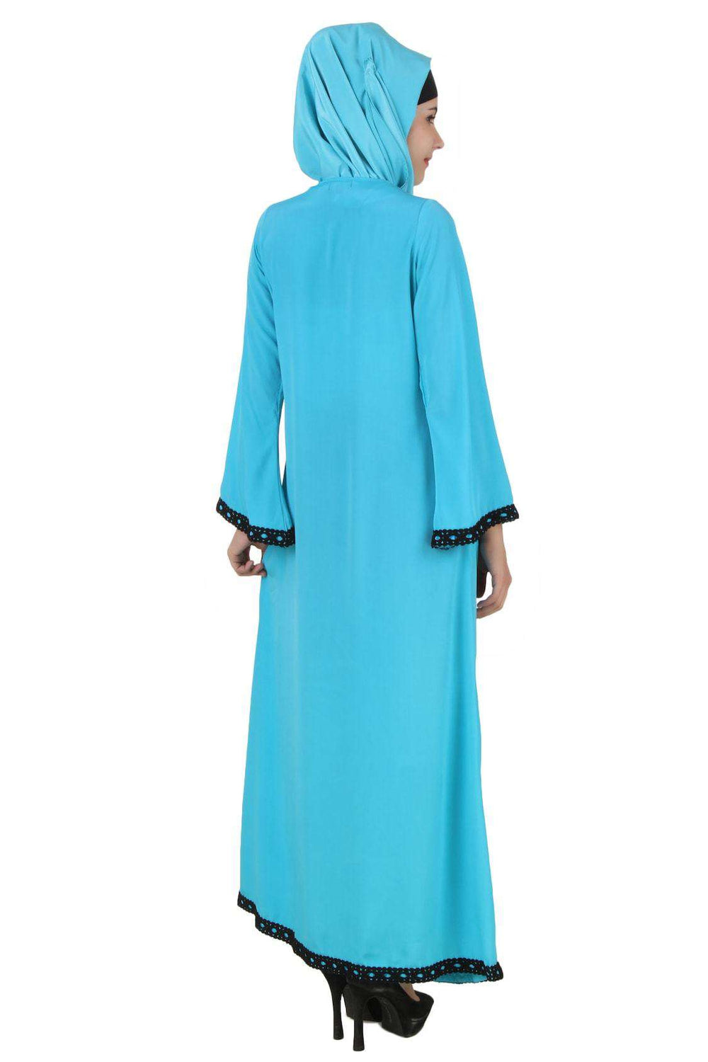 Makalah Maternity Turquoise Crepe Abaya Back