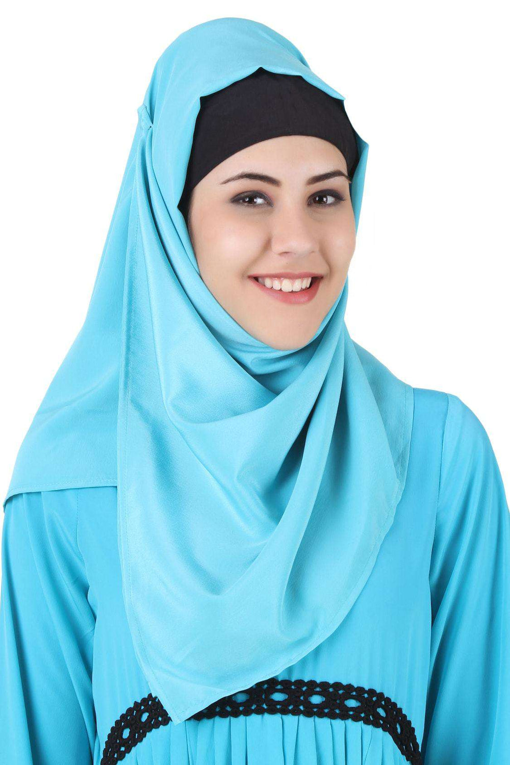 Makalah Maternity Turquoise Crepe Abaya Hijab