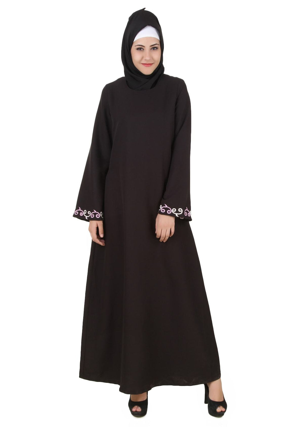 Abeedah Black Nida Abaya Front