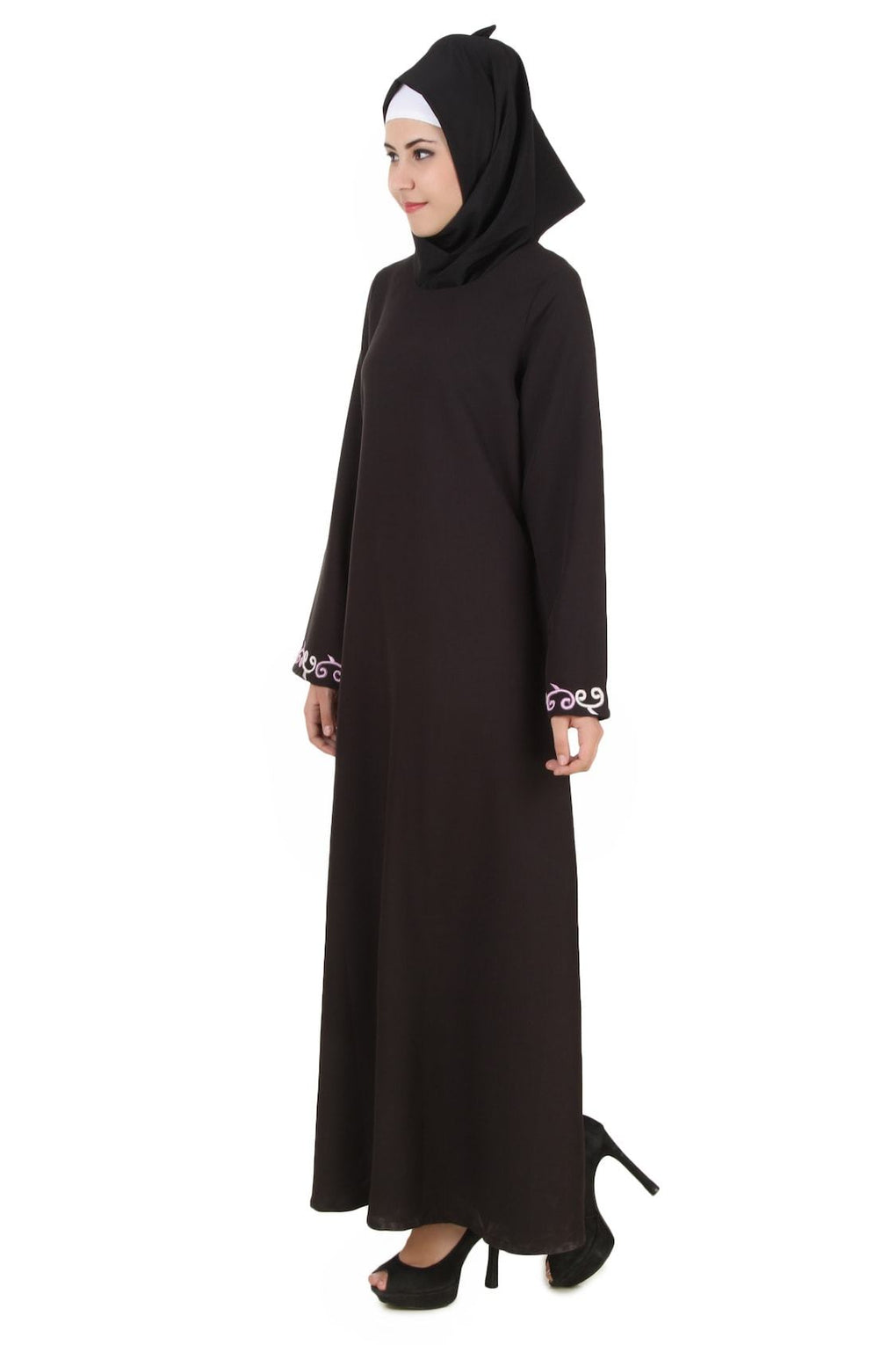 Abeedah Black Nida Abaya Side