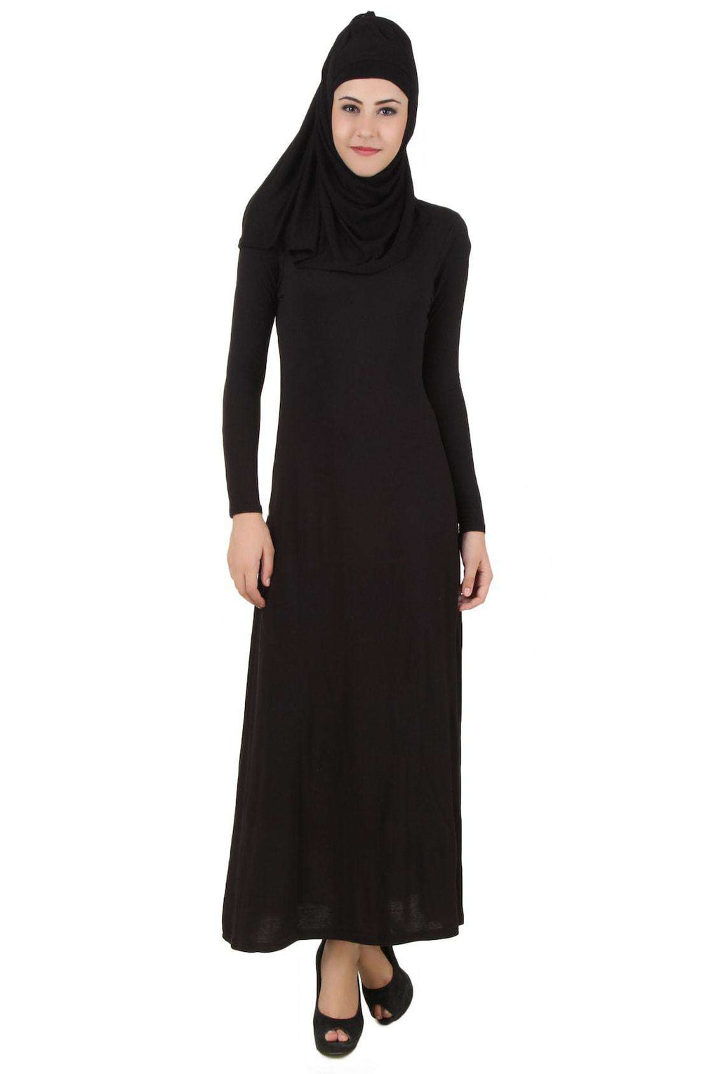 Asna Black Jersey Abaya