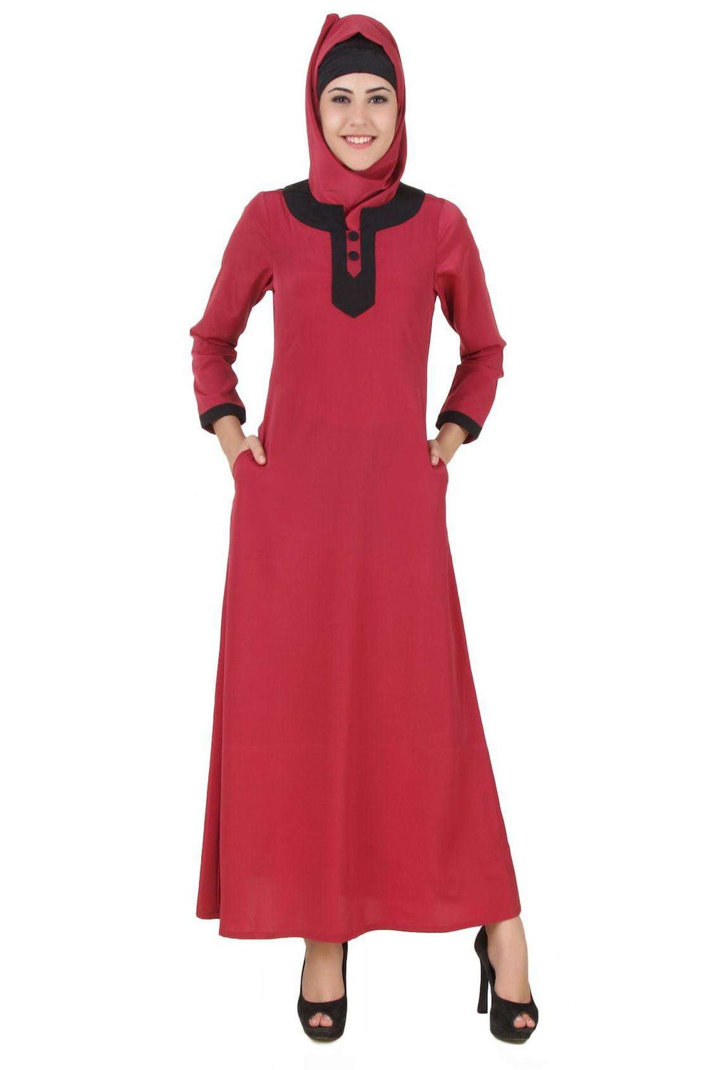 Nagheen Rose Pink Abaya front