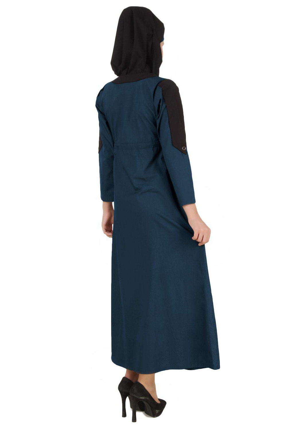 Husniya Navy Blue Cotton Jilbab Back