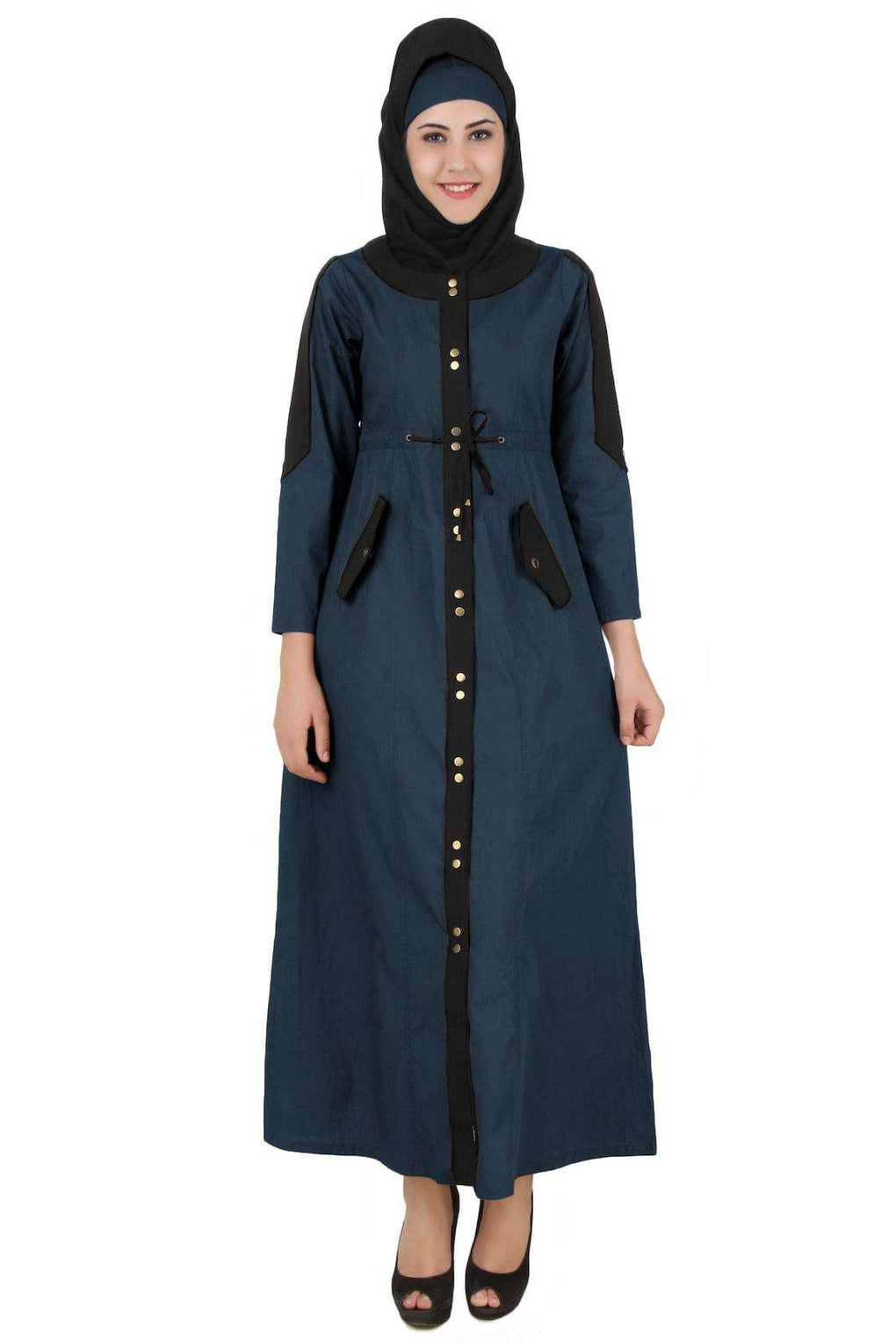 Husniya Navy Blue Cotton Jilbab Front