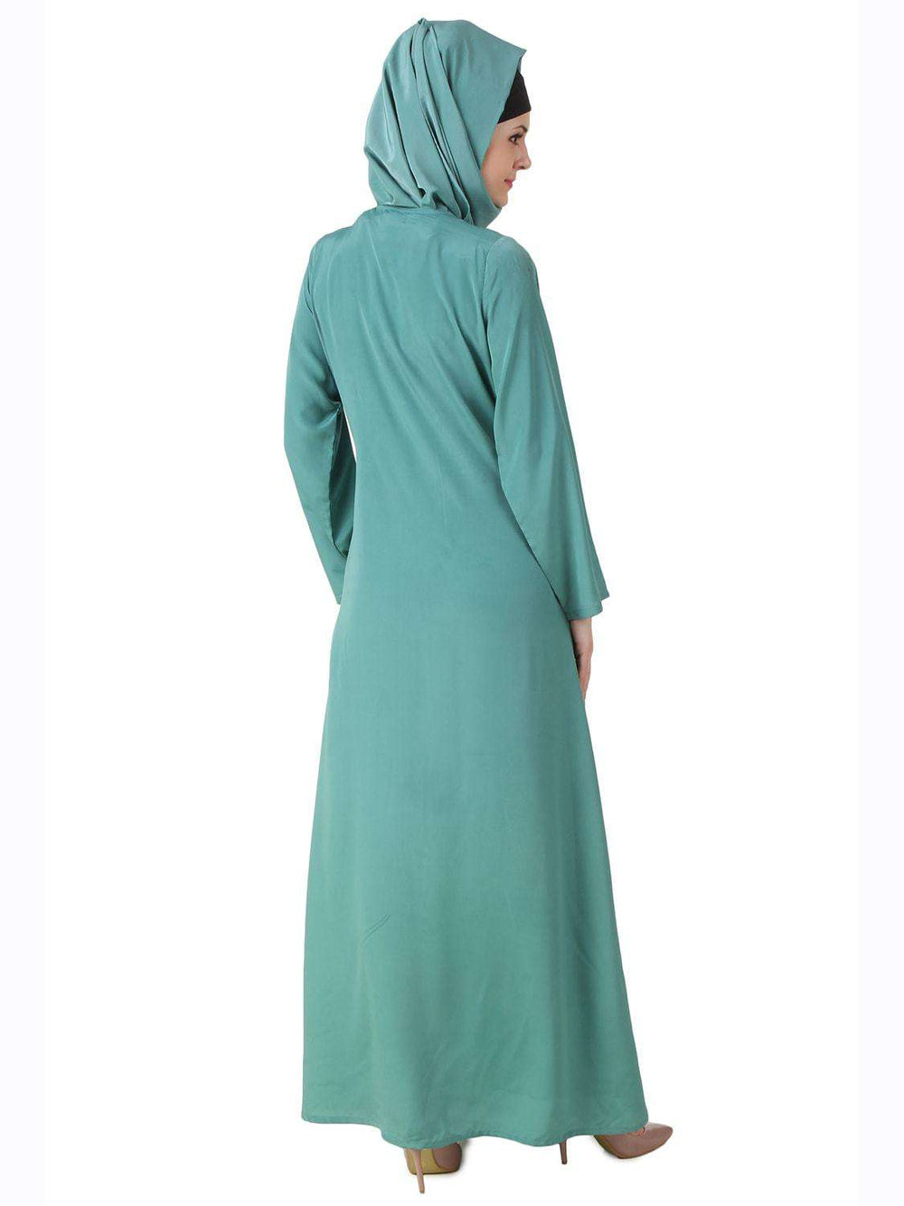 Deeba Maternity Sea Green Crepe Abaya Back